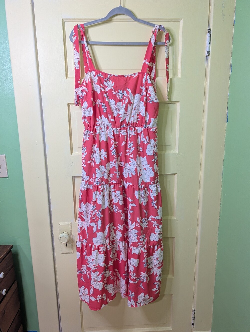 NWT Social Standard by Sanctuary Floral Tie Strap Maxi Sundress Large Pink - Picture 2 of 11